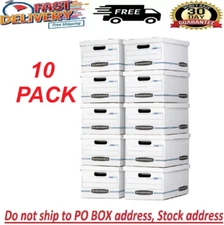 Bankers Box Basic Duty Letter/Legal File Storage Box with Lids, 10 Pack