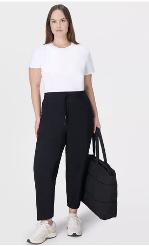 Sweaty Betty Black Explorer Pants Casual Travel Crop Joggers Medium
