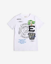 First Row Grade School Patch Graphic Tee Shirt Short Sleeve White Youth Unisex M