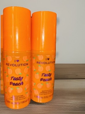 3 Pack Revolution Tasty Peach Mattifying Makeup Primer Spray 3.38 fl oz NEW