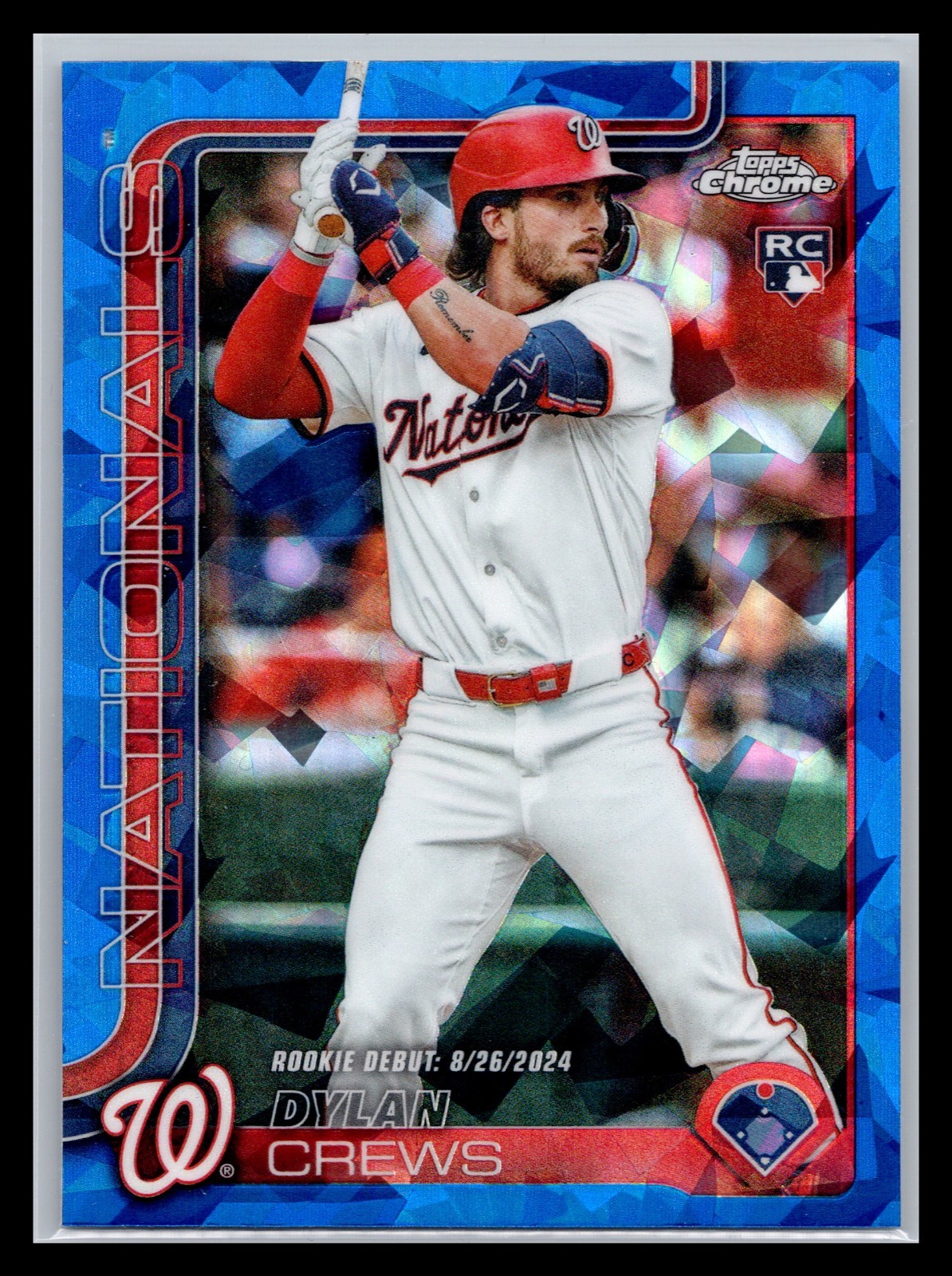 2025 Topps Chrome Update Sapphire USC190 Dylan Crews Nationals RC Debut