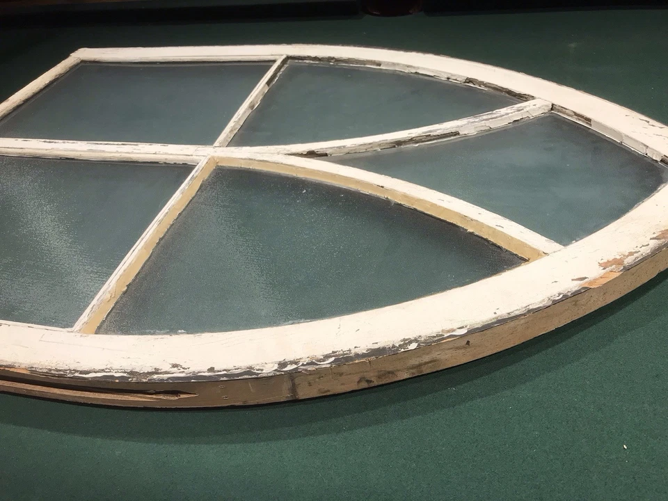 "Antigua ventana arqueada de madera arqueada de colección 41 1/4 x 28 7/8 x 1 7/8"" iglesia" Foto 4 de 4