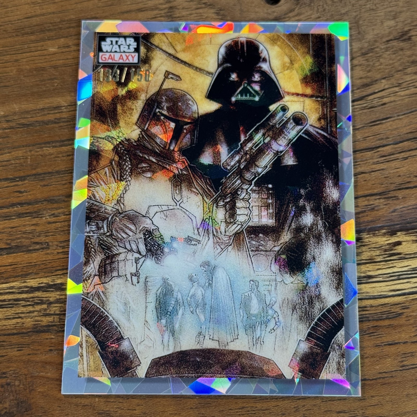 Diabolic Duo 2023 Topps Star Wars Galaxy Chrome ATOMIC 133/150 Refractor Card 42