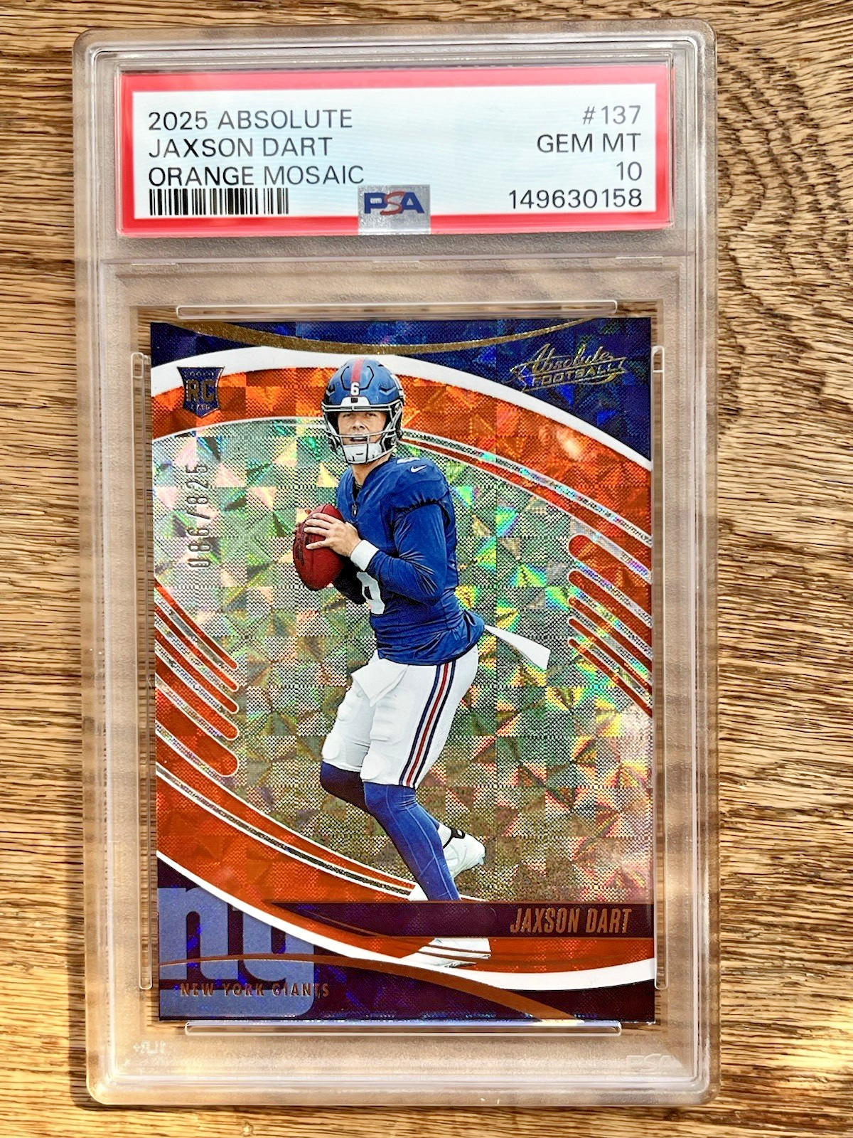 Jaxson Dart Panini Absolute #137 Orange Mosaic