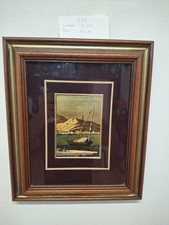 Quadro Veliero Barca Finitura Foglia Oro 23K Artigianale Q 293