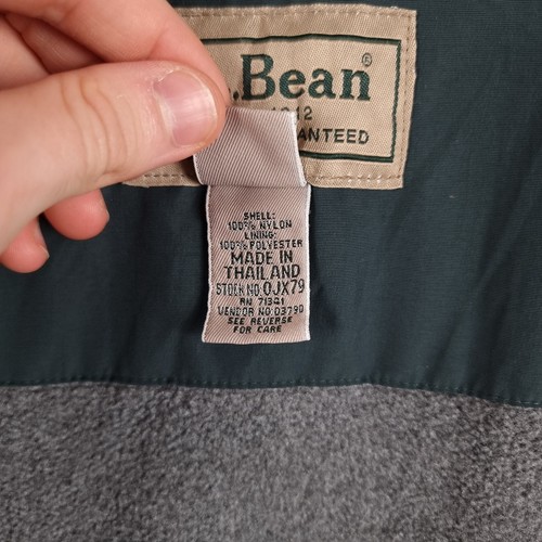 LL BEAN Gilet Jacket Mens XL Green Vest Fleece Insulated Lined Windbreaker Zip - Picture 8 of 9