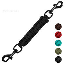 Dog Collar Safety Clip, Handmade Backup Strap One Size, Black