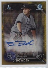 2016 Bowman Draft Chrome Pick Gold Wave Refractor 34/50 Ben Bowden Auto h3a