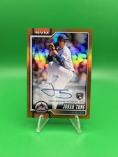 2026 Topps Series One Jonah Tong Gold Parallel Autograph Rookie /50 Mets MLB #4