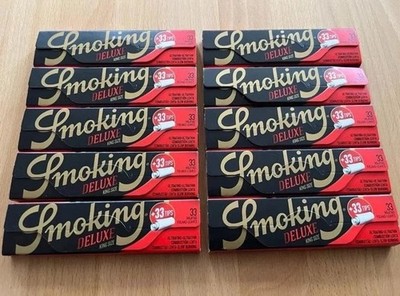 Smoking Deluxe King Size Papers, 10 Heftchen x 33 Blättchen Longpaper Inkl Tips