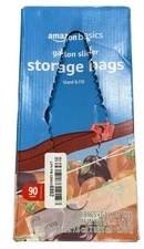Amazon Basics Slider Gallon Food Storage Bags, BPA Free, 90 Count