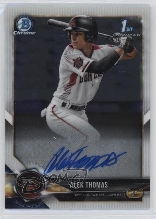 2018 Bowman Draft Chrome Draft Pick Auto Alek Thomas #CDA-AT Auto 1bf5