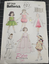 Butterick BP260 Retro '56 Doll Clothes Pattern 6 Outfits 18" Dolls UNCUT