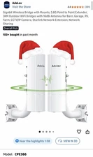 Adalov Gigabit Wireless Bridge with Mounts, 5.8G Point to Point Extender