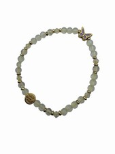Little Words Project Butterfly Stretch Base Bracelet Beaded Lavender Gold Tone