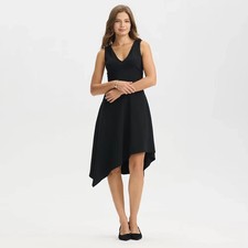 Women's Sleeveless Asymmetrical Midi High-Low Dress - A New Day Black XS