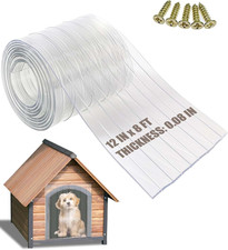 Dog Door Replacement Flap 12'' X 8' Clear PVC Doggie Flaps Customizable Plastic