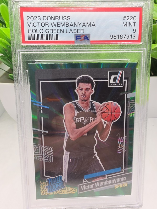 Panini 2023 Donruss Victor Wembanyama #220 Green Laser PSA 9