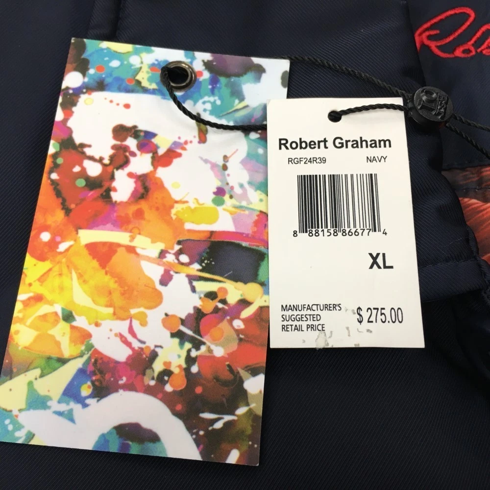 Robert Graham Men's Coat Jacket Size XL Blue Button Front Floral Lining NTW - product detail image 8