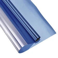 Window Privacy Film One Way Heat Blocking Static Cling Dark Blue 17.7x39.4"