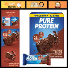 Delicious Chocolate Protein Bars - 21g Protein, Gluten-Free, 12 Count Pack