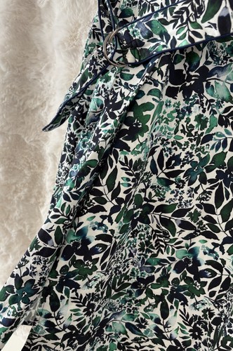 SACHA DRAKE Watercolour Floral Print A Line Dress Pockets Belted Size 12 - Picture 6 of 10