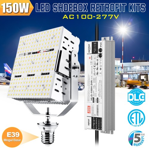 150W Shoebox LED Retrofit Kit Parking Lot Tennis Court Street Lighting Lamp E39