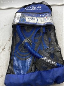 Aqua Lung Sport Blue Collectible Water Sports Snorkel Set With Travel Bag