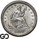 1857 Seated Liberty Quarter, Choice AU++