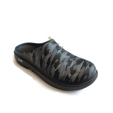 OOFOS Oocloog Recovery Clog Sandal Limited Mens 8 Womens Size 10 Black Gray Camo