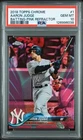 2018 TOPPS CHROME #1 AARON JUDGE BATTING-PINK REFRACTOR PSA 10 (A)