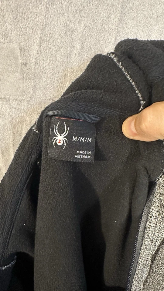 Sudadera con Capucha Spyder Boundless Para Hombre Mediana 1/4 Cremallera Pullover Forrado de Vellón Gris Brezo Foto 2 de 4