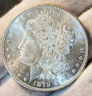 * 1879 S * BU MS+ FROSTY WHITE MINT LUSTER ALL ORIGINAL MORGAN SILVER DOLLAR Q22