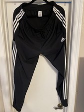 adidas Men's Track Pants Joggers 3 Stripes, Size Large Black