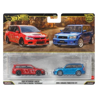 Hot Wheels 2-Pack - Mitsubishi Lancer Evolution IX Wagon & Subaru Forester STI