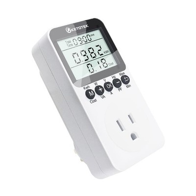 KETOTEK Watt Meter Plug-in Socket Power Meter, Kilowatt Wattage Voltage White 