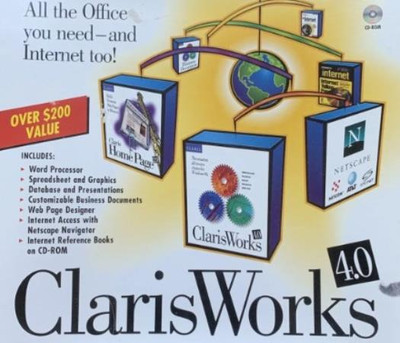 ClarisWorks 4 MAC CD word processor spreadsheet database draw paint suite & more