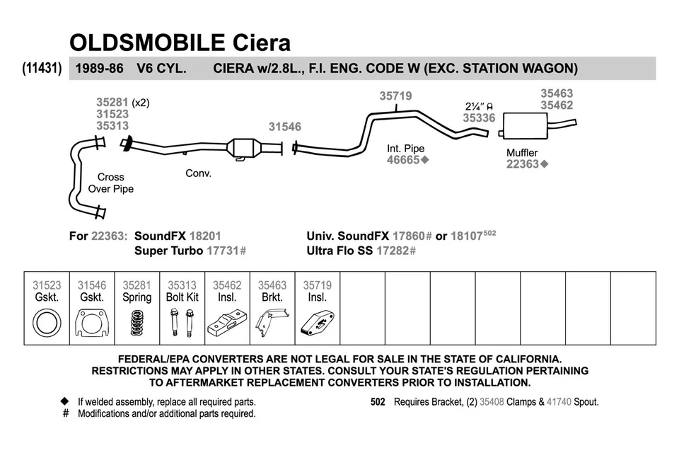 For Buick Century 87-92 Walker 46665 Aluminized Steel Exhaust Intermediate Pipe - Image 3 of 4