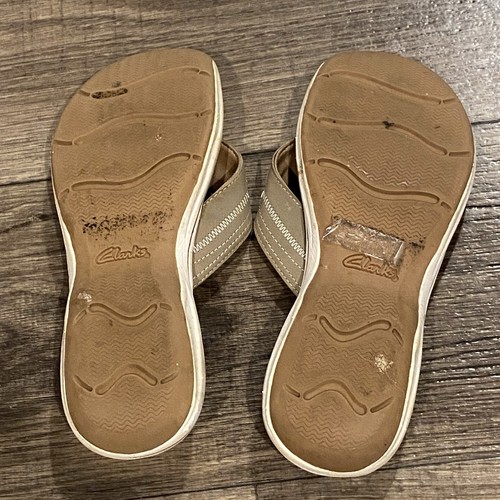 Clarks Collection Damen-Sandalen 9 M Breeze Sea Freizeit Slipper Riemen-Flats taupe - Bild 6 von 9