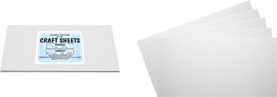 White Flex Plasticard Polystyrene Craft Sheets - 6''x12'' - .060'' thick - 5 Pack
