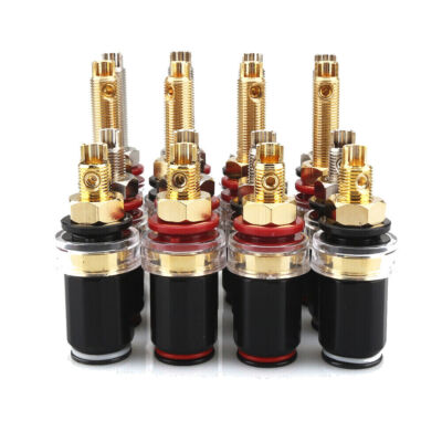 4pcs Gold Rhodium Plated HiFi Amplifier Speaker Binding Post Socket Terminal
