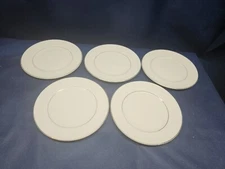 Vintage Gibson Designs White "Claremont Gold" Set/5 Salad Plates EUC 