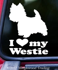 I LOVE MY WESTIE Vinyl Sticker - West Highland White Terrier Westy Die Cut Decal