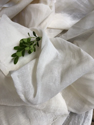 Natural, Unprocessed, 100% Cotton Linen Muslin Gauze Fabric, Wide Width 2.4m
