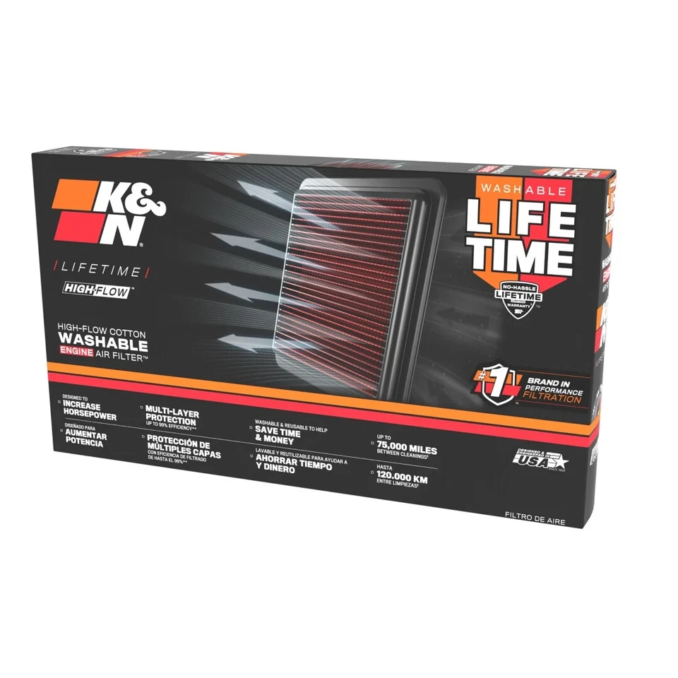 K&N Lavable Perf. Filtro de aire para Mercedes-Benz C63 AMG 6,3 L V8 33-2405 Foto 4 de 4