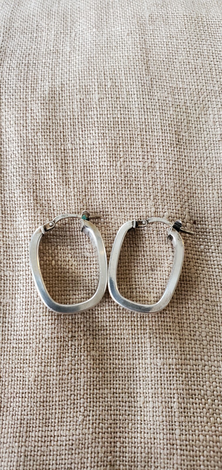 Sterling Silver Hoops Squared Rectangular Hoop Jo… - image 5