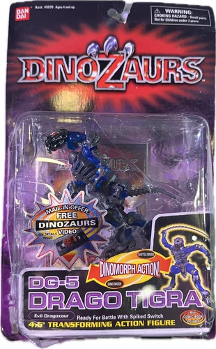 VTG DinoZaurs DG 5 Drago Tigra Bandai 1998 RARE 4.5" Transforming Action Fig NIP