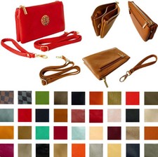 Ladies Small Wedding Bridal Clutch Bag Multi Compartment Pocket Leather Purse
