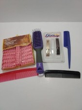 Vintage Goody Hair Brushes, 3 Combs, 2 Stay Tight Barrettes 24 Rollers