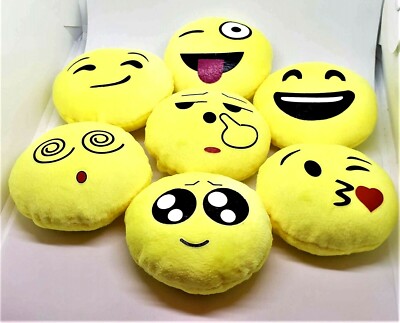 Emoji Keychain Plush Yellow 3'' Pillow Small 12 Different Variations Backpack Toy